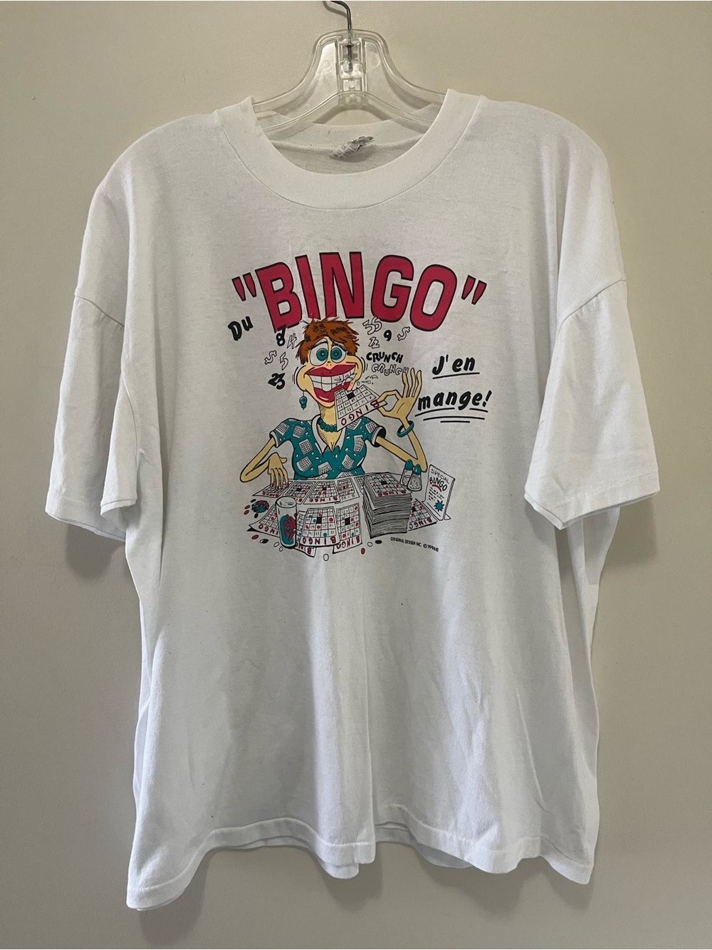 Vintage 1996 "Bingo" Graphic T-Shirt - Single Stitch - Canadian Made - XL